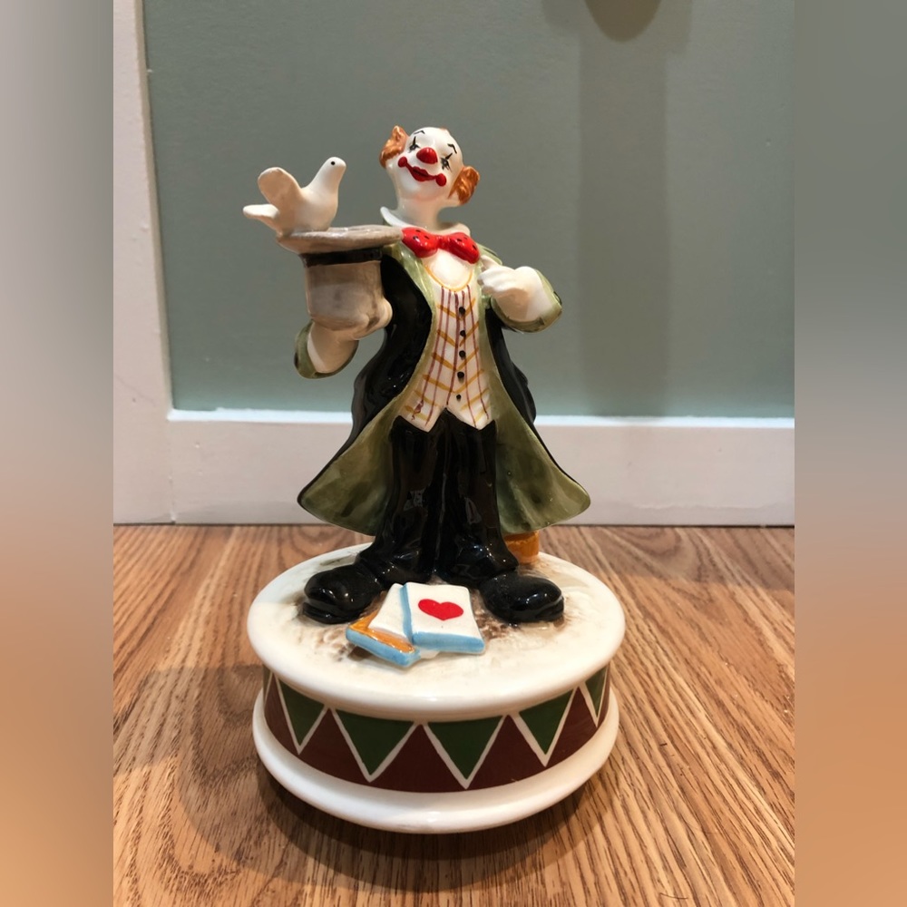 Vintage SCHMID music box 8” tall Ceramic